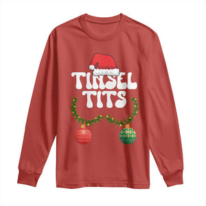 Christmas Tinsel Tits Long Sleeve Shirt Funny Xmas Couple Matching TS11 Red Print Your Wear