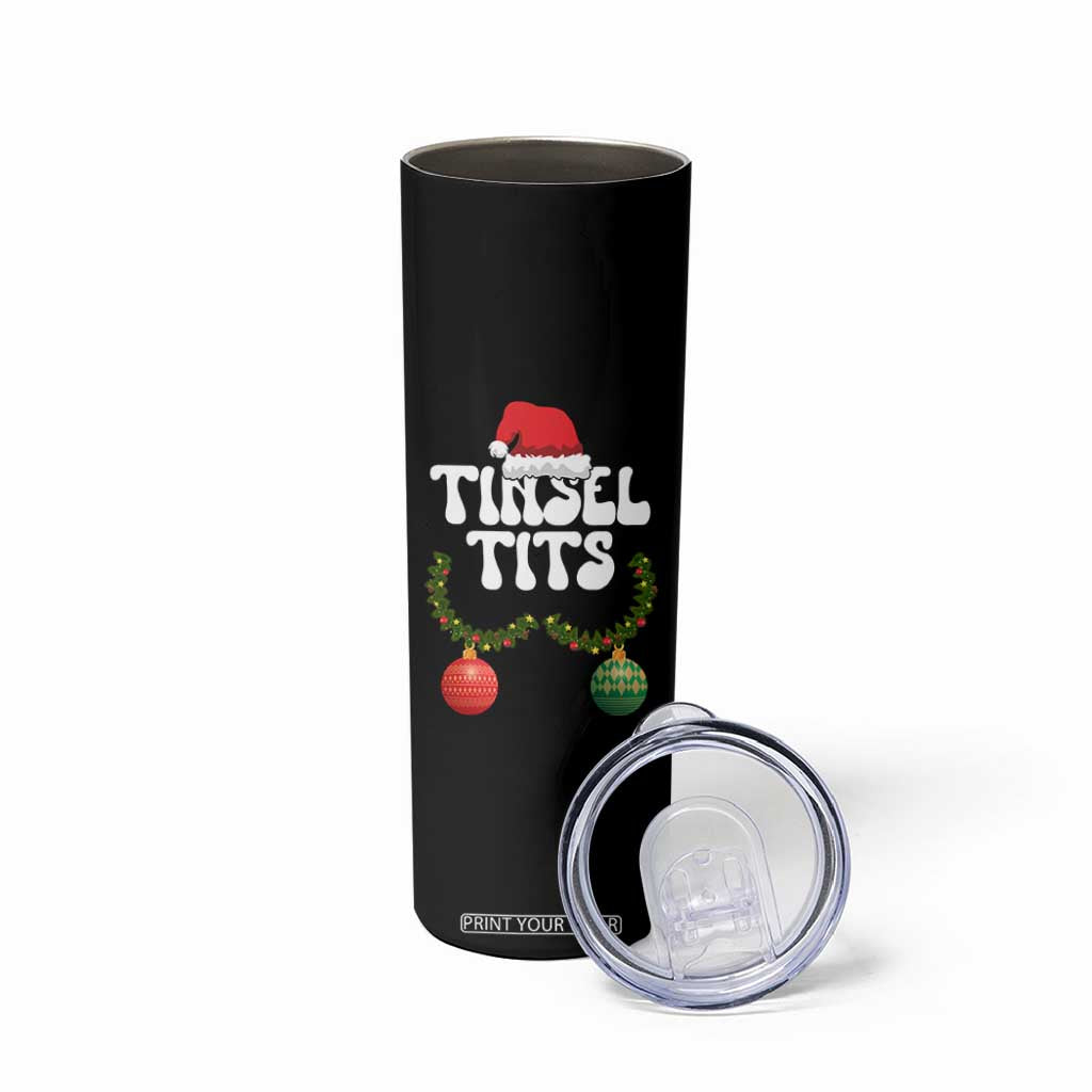 Christmas Tinsel Tits Skinny Tumbler Funny Xmas Couple Matching TS11 Print Your Wear