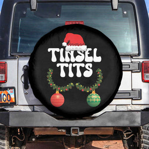 Christmas Tinsel Tits Spare Tire Cover Funny Xmas Couple Matching TS11 No hole Black Print Your Wear
