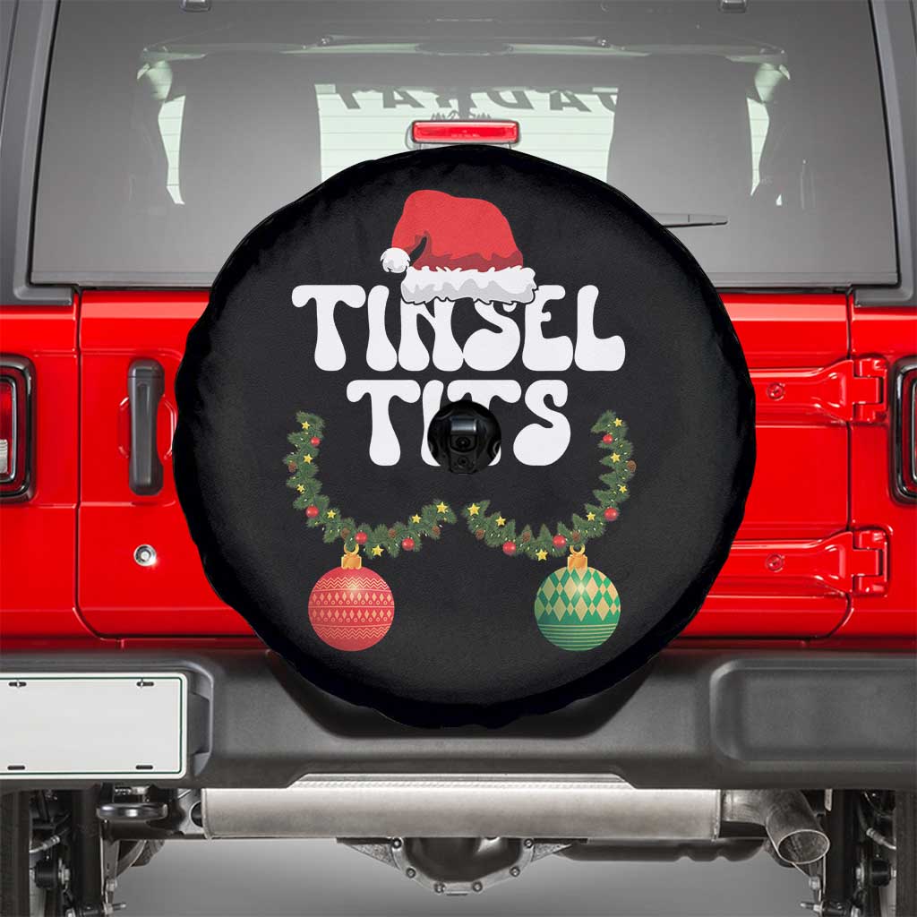 Christmas Tinsel Tits Spare Tire Cover Funny Xmas Couple Matching TS11 Black Print Your Wear