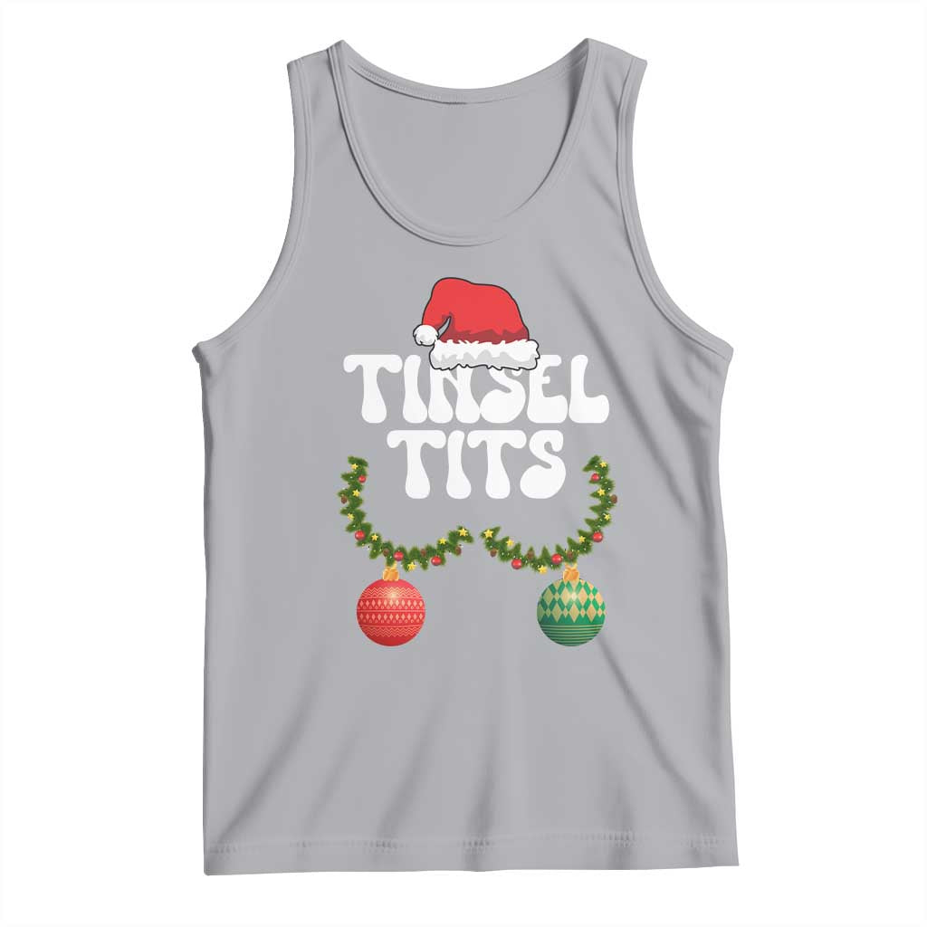 Christmas Tinsel Tits Tank Top Funny Xmas Couple Matching TS11 Athletic Heather Print Your Wear