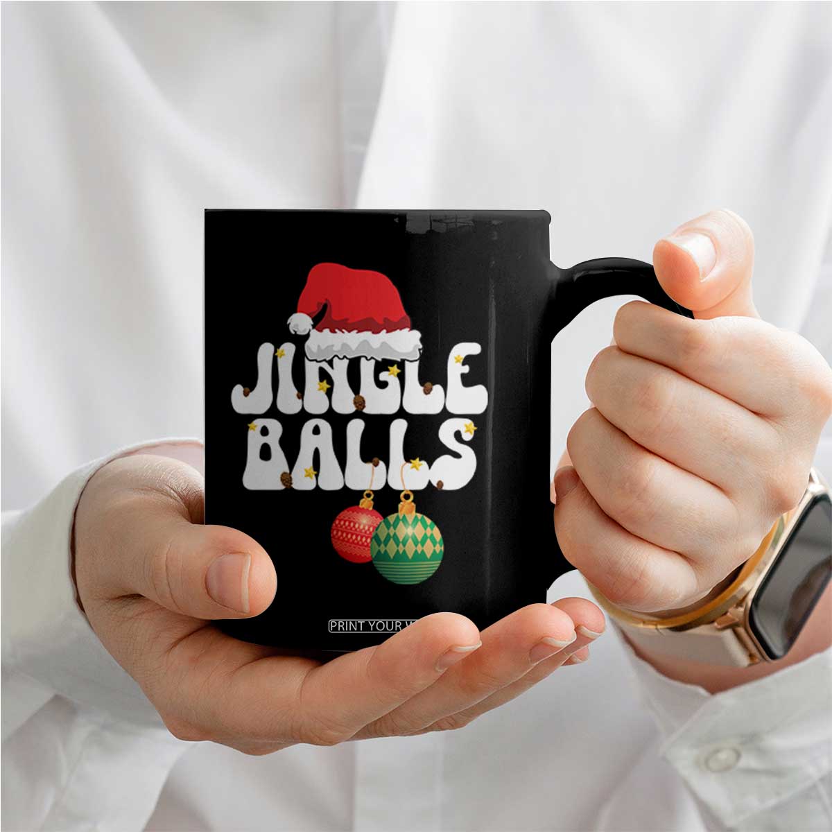Christmas Jingle Balls Coffee Mug Funny Xmas Couple Matching TS11 Print Your Wear