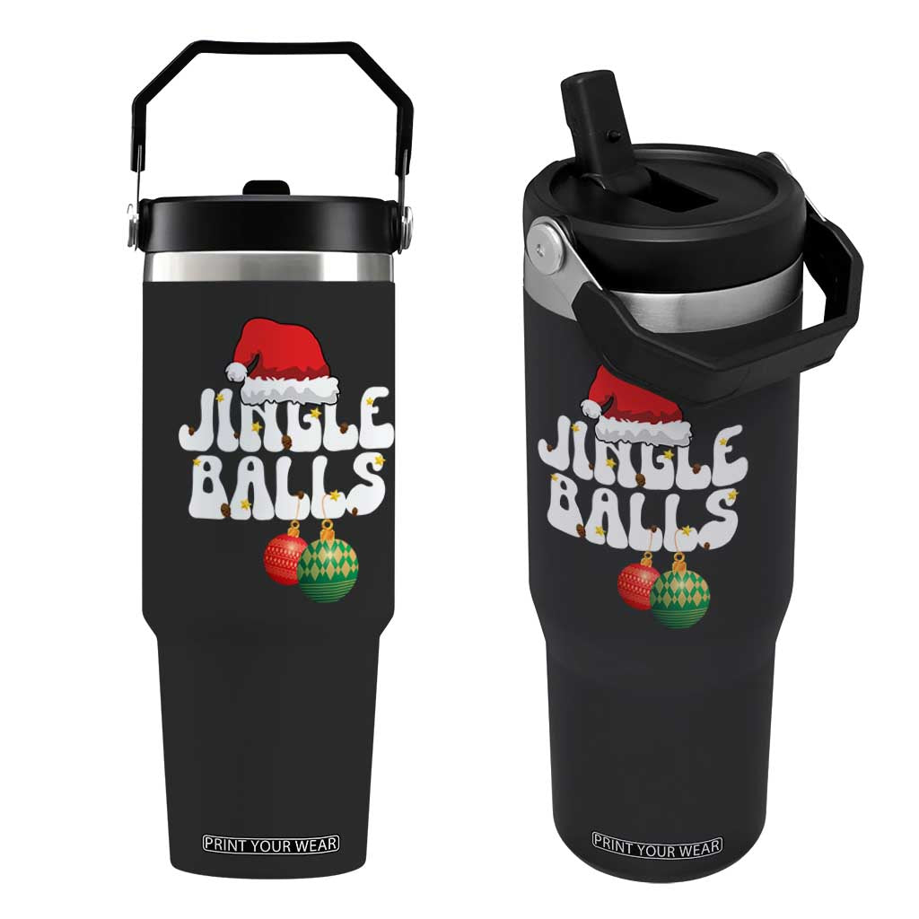 Christmas Jingle Balls Flip Straw Tumbler Funny Xmas Couple Matching TS11 One Size: 30 oz Black Print Your Wear