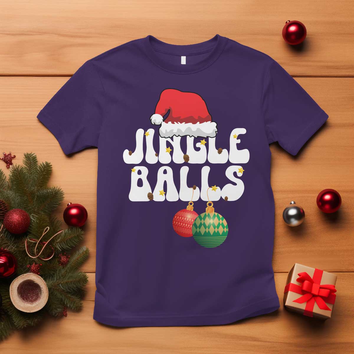 Christmas Jingle Balls T Shirt Funny Xmas Couple Matching TS11 Purple Print Your Wear