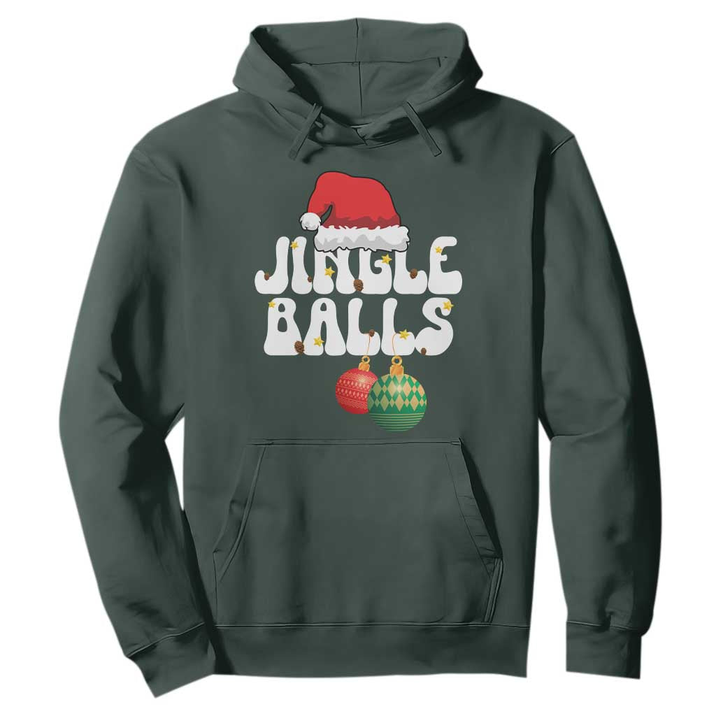 Christmas Jingle Balls Hoodie Funny Xmas Couple Matching TS11 Dark Forest Green Print Your Wear