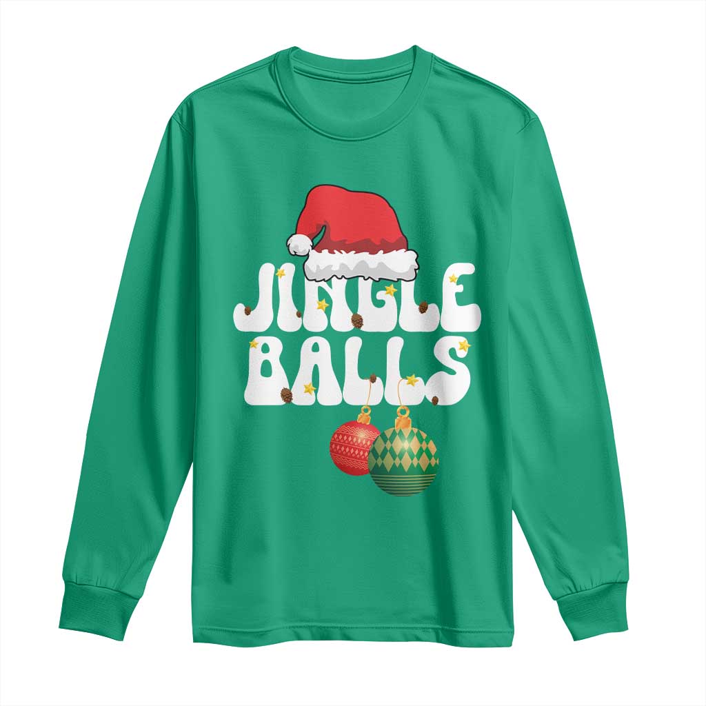 Christmas Jingle Balls Long Sleeve Shirt Funny Xmas Couple Matching TS11 Irish Green Print Your Wear