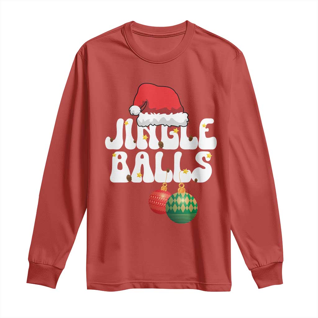 Christmas Jingle Balls Long Sleeve Shirt Funny Xmas Couple Matching TS11 Red Print Your Wear