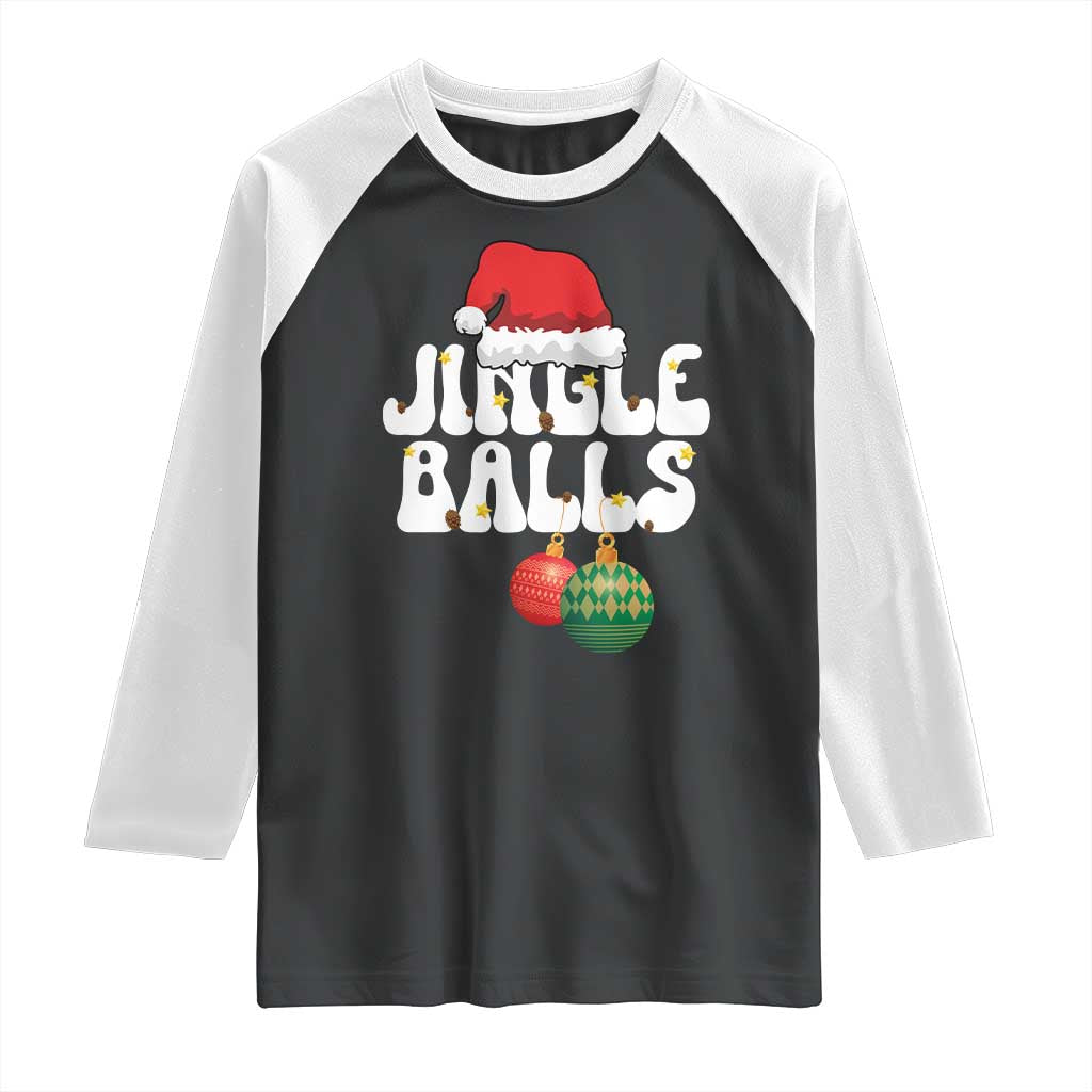 Christmas Jingle Balls Raglan Shirt Funny Xmas Couple Matching TS11 Black White Print Your Wear