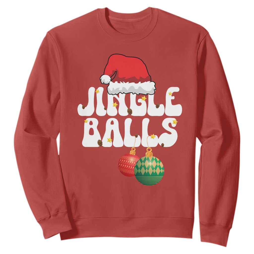 Christmas Jingle Balls Sweatshirt Funny Xmas Couple Matching TS11 Red Print Your Wear