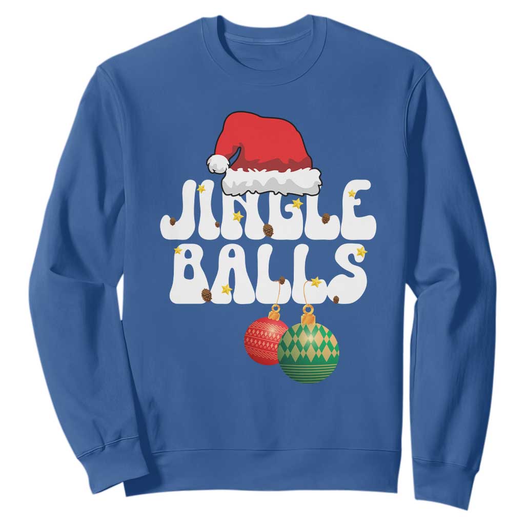 Christmas Jingle Balls Sweatshirt Funny Xmas Couple Matching TS11 Royal Blue Print Your Wear