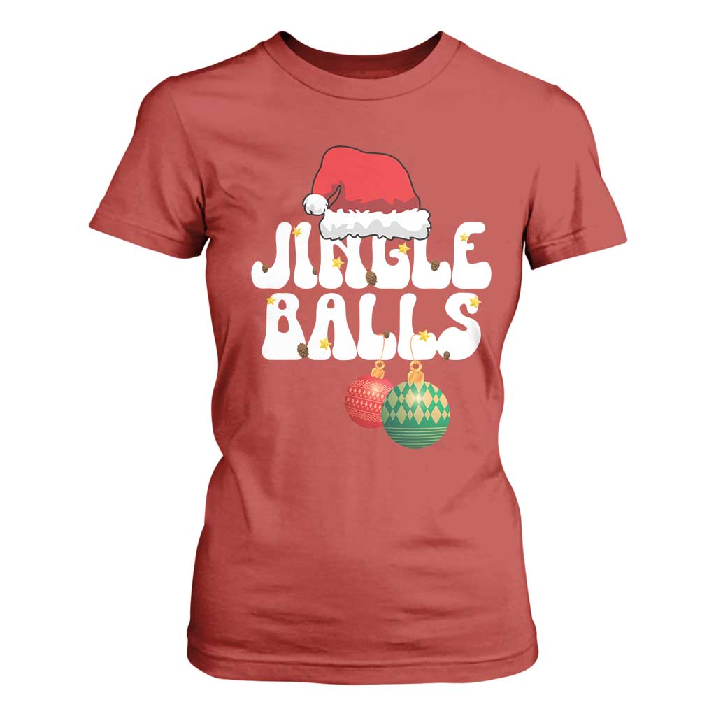 Christmas Jingle Balls T Shirt For Women Funny Xmas Couple Matching TS11 Red Print Your Wear