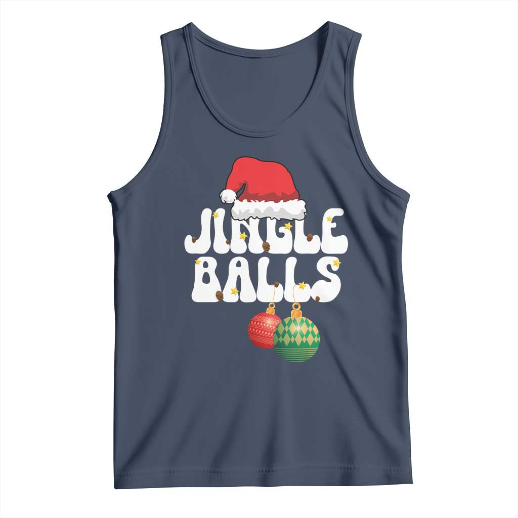 Christmas Jingle Balls Tank Top Funny Xmas Couple Matching TS11 Navy Print Your Wear