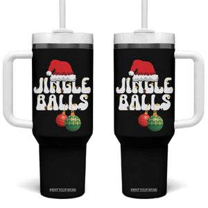 Christmas Jingle Balls Tumbler With Handle Funny Xmas Couple Matching TS11 One Size: 40 oz Black Print Your Wear