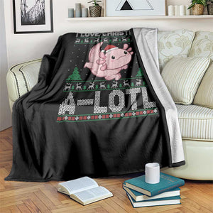 Funny Christmas Axolotl Throw Blanket I Love Christmas A Lotl Xmas Salamander TS11 Print Your Wear