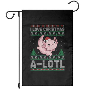 Funny Christmas Axolotl Garden Flag I Love Christmas A Lotl Xmas Salamander TS11 Black Print Your Wear