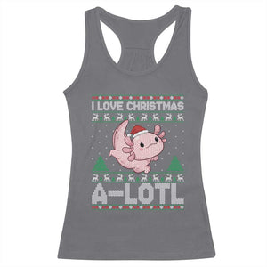 Funny Christmas Axolotl Racerback Tank Top I Love Christmas A Lotl Xmas Salamander TS11 Charcoal Print Your Wear