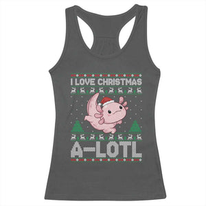 Funny Christmas Axolotl Racerback Tank Top I Love Christmas A Lotl Xmas Salamander TS11 Dark Heather Print Your Wear