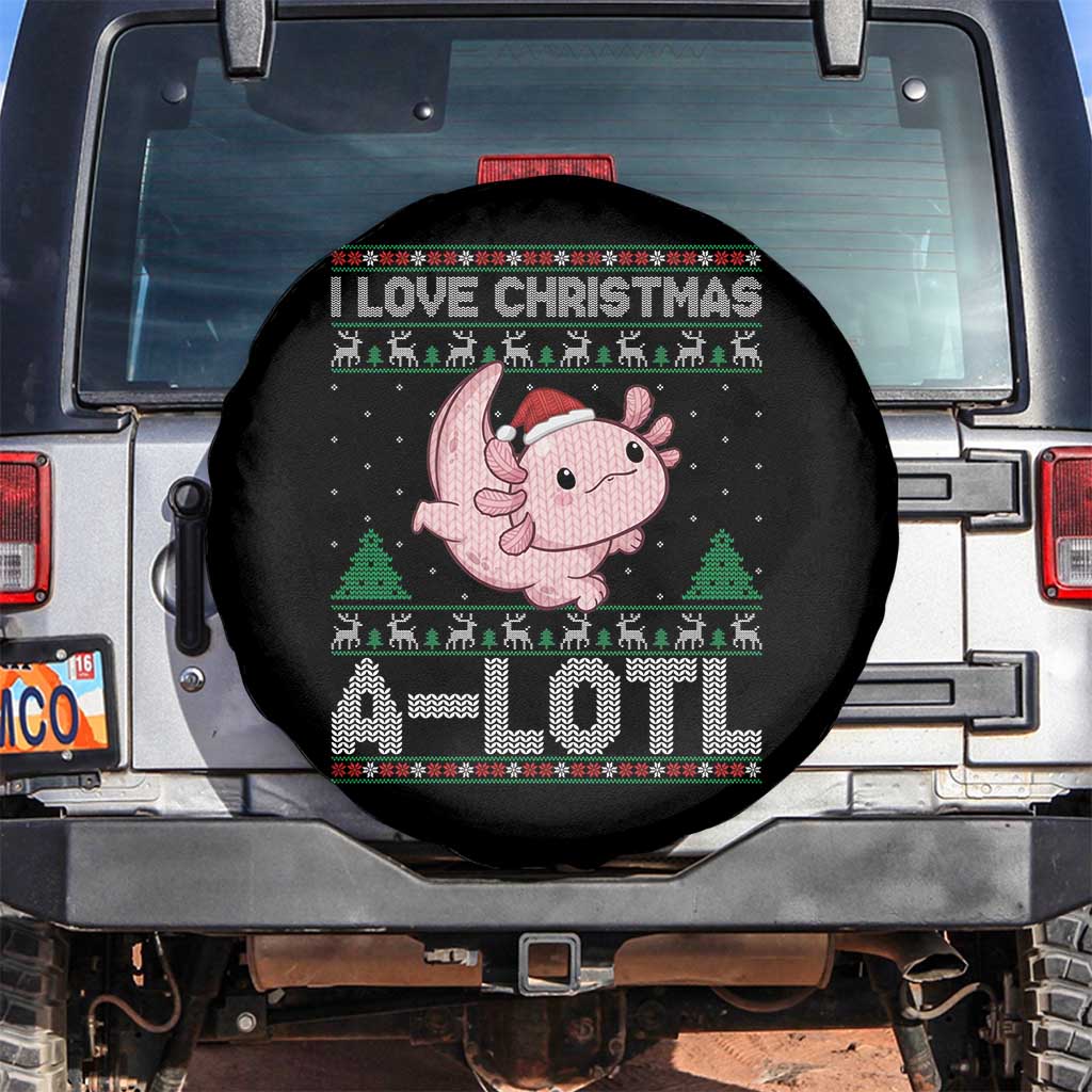 Funny Christmas Axolotl Spare Tire Cover I Love Christmas A Lotl Xmas Salamander TS11 No hole Black Print Your Wear