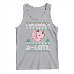 Funny Christmas Axolotl Tank Top I Love Christmas A Lotl Xmas Salamander TS11 Athletic Heather Print Your Wear
