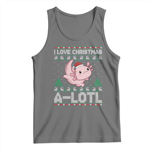 Funny Christmas Axolotl Tank Top I Love Christmas A Lotl Xmas Salamander TS11 Black Heather Print Your Wear