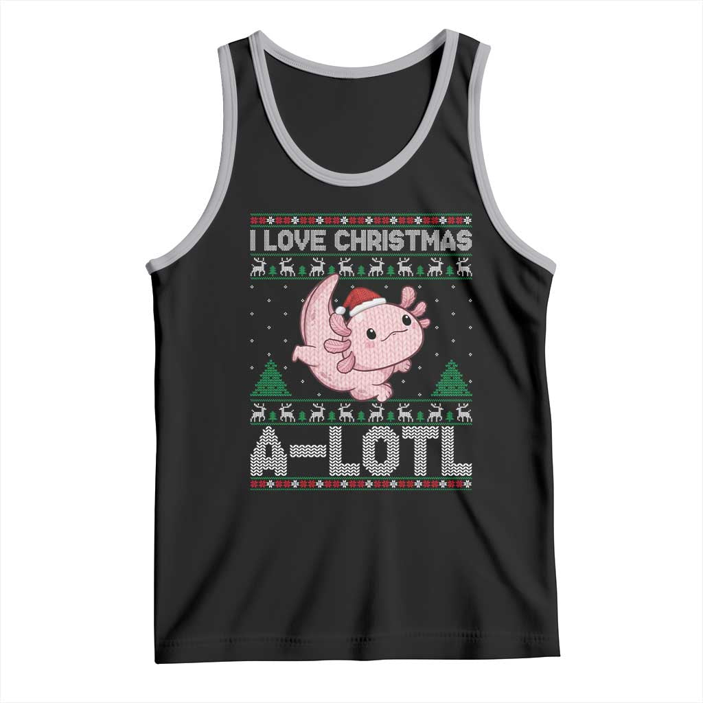 Funny Christmas Axolotl Tank Top I Love Christmas A Lotl Xmas Salamander TS11 Black Athletic Heather Print Your Wear