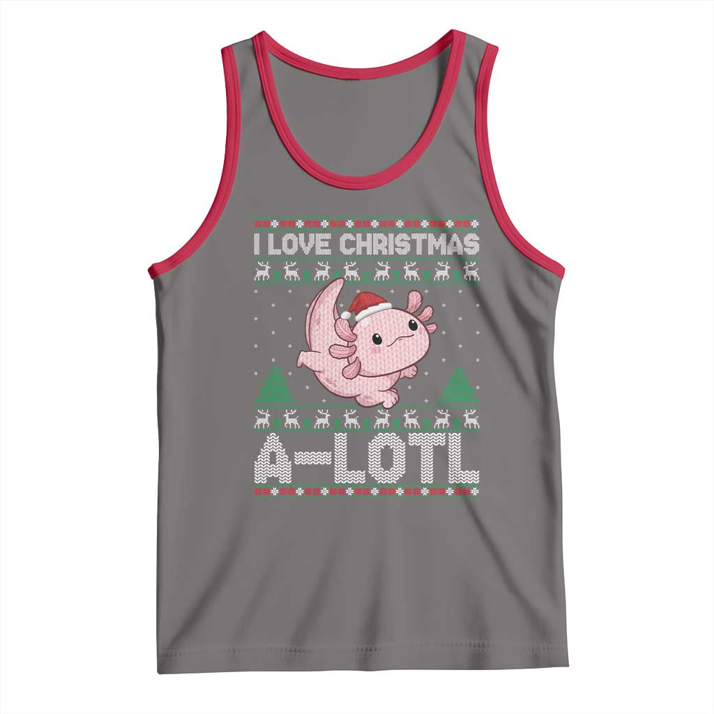 Funny Christmas Axolotl Tank Top I Love Christmas A Lotl Xmas Salamander TS11 Deep Heather Red Print Your Wear