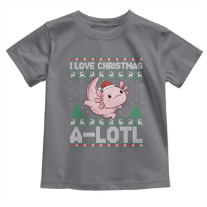 Funny Christmas Axolotl Toddler T Shirt I Love Christmas A Lotl Xmas Salamander TS11 Charcoal Print Your Wear