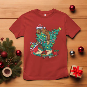 Funny Santa Bigfoot Christmas Tree T Shirt TS11 Red Print Your Wear