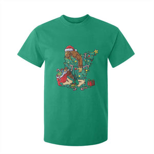 Funny Santa Bigfoot Christmas Tree T Shirt For Kid TS11 Irish Green Print Your Wear