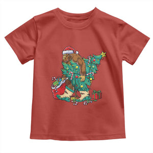 Funny Santa Bigfoot Christmas Tree Toddler T Shirt TS11 Red Print Your Wear