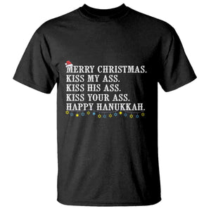 Funny Merry Christmas Kiss My His Your Ass Happy Hanukkah T Shirt TS11 Black Print Your Wear