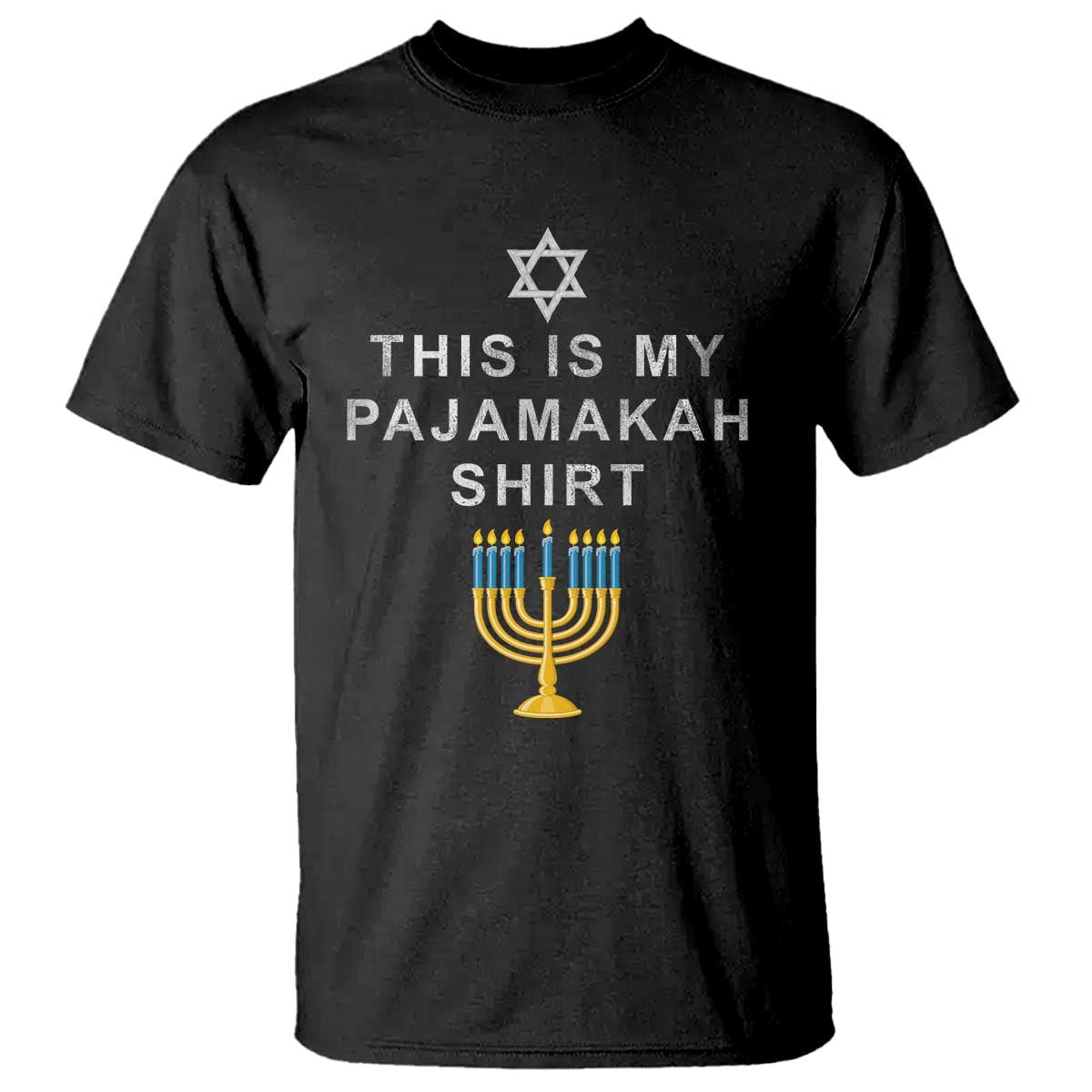Hanukkah T Shirt This Is My Pajamakah Shirt Chanukah Jewish Menorah TS11 Black Print Your Wear