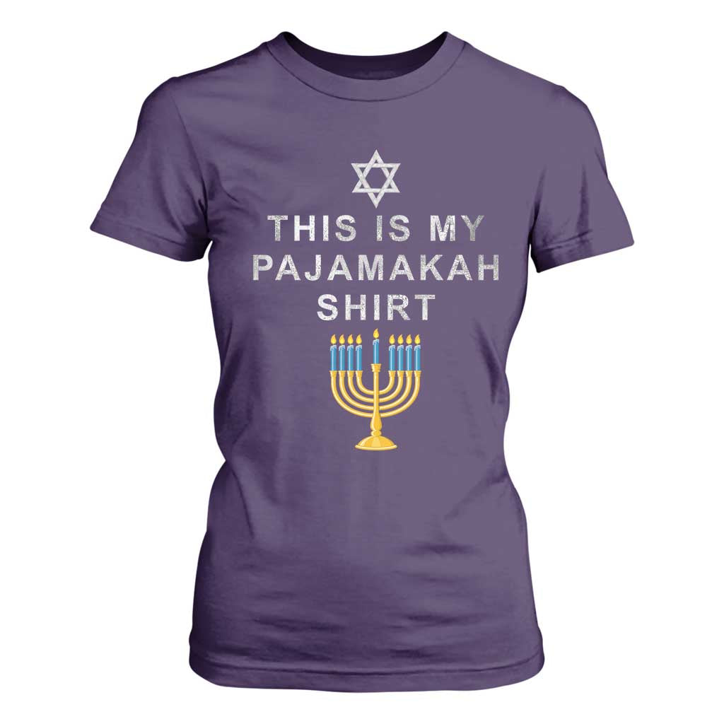 Hanukkah T Shirt For Women This Is My Pajamakah Shirt Chanukah Jewish Menorah TS11 Purple Print Your Wear