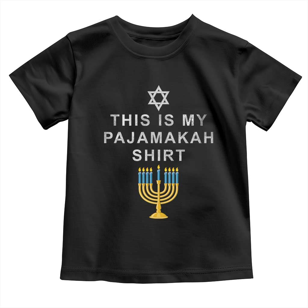 Hanukkah Toddler T Shirt This Is My Pajamakah Shirt Chanukah Jewish Menorah TS11 Black Print Your Wear