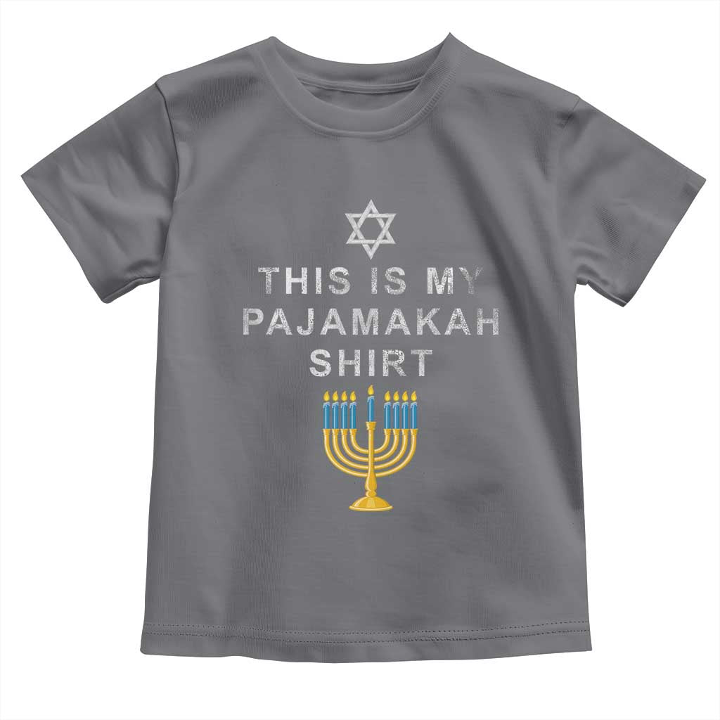 Hanukkah Toddler T Shirt This Is My Pajamakah Shirt Chanukah Jewish Menorah TS11 Charcoal Print Your Wear