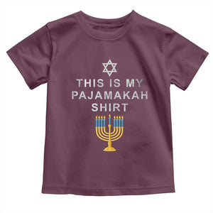 Hanukkah Toddler T Shirt This Is My Pajamakah Shirt Chanukah Jewish Menorah TS11 Maroon Print Your Wear