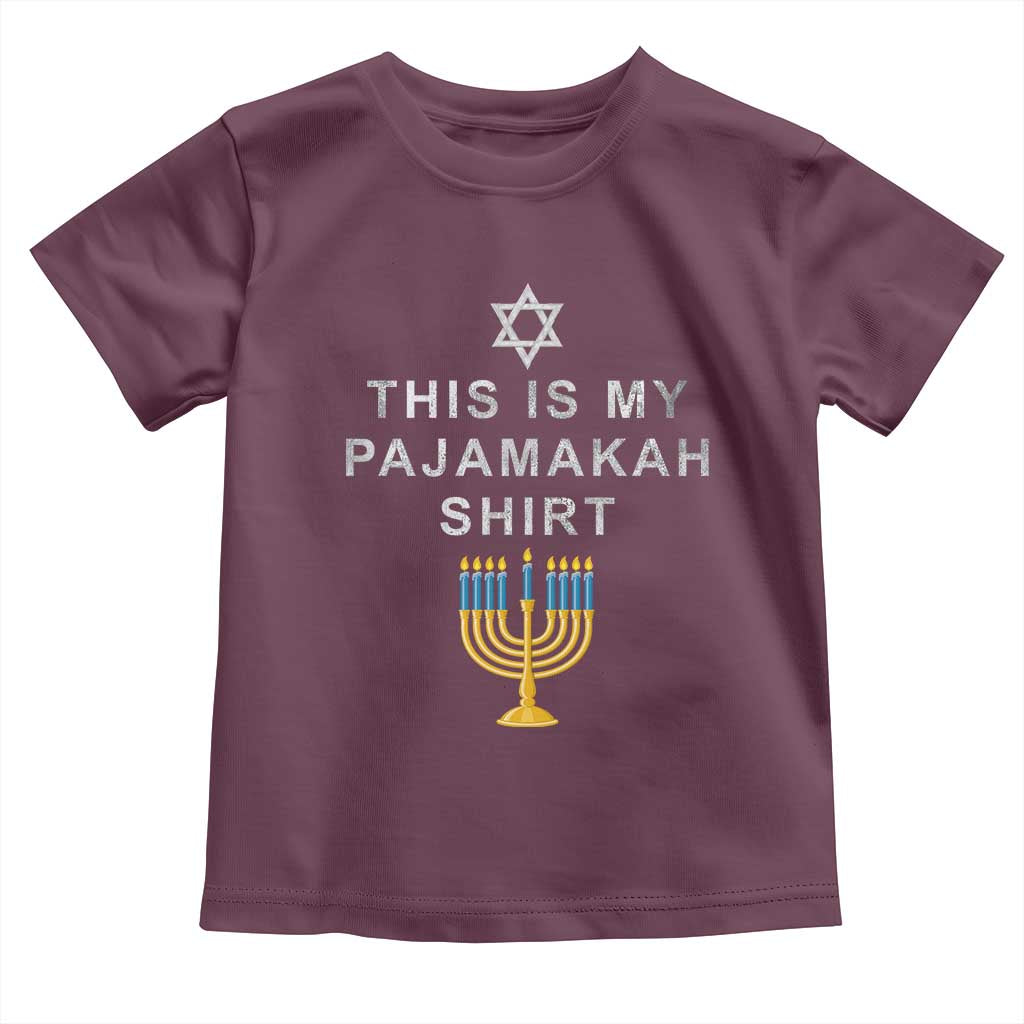 Hanukkah Toddler T Shirt This Is My Pajamakah Shirt Chanukah Jewish Menorah TS11 Maroon Print Your Wear
