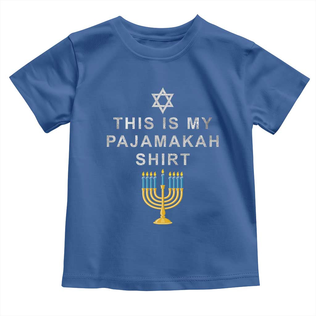 Hanukkah Toddler T Shirt This Is My Pajamakah Shirt Chanukah Jewish Menorah TS11 Royal Blue Print Your Wear