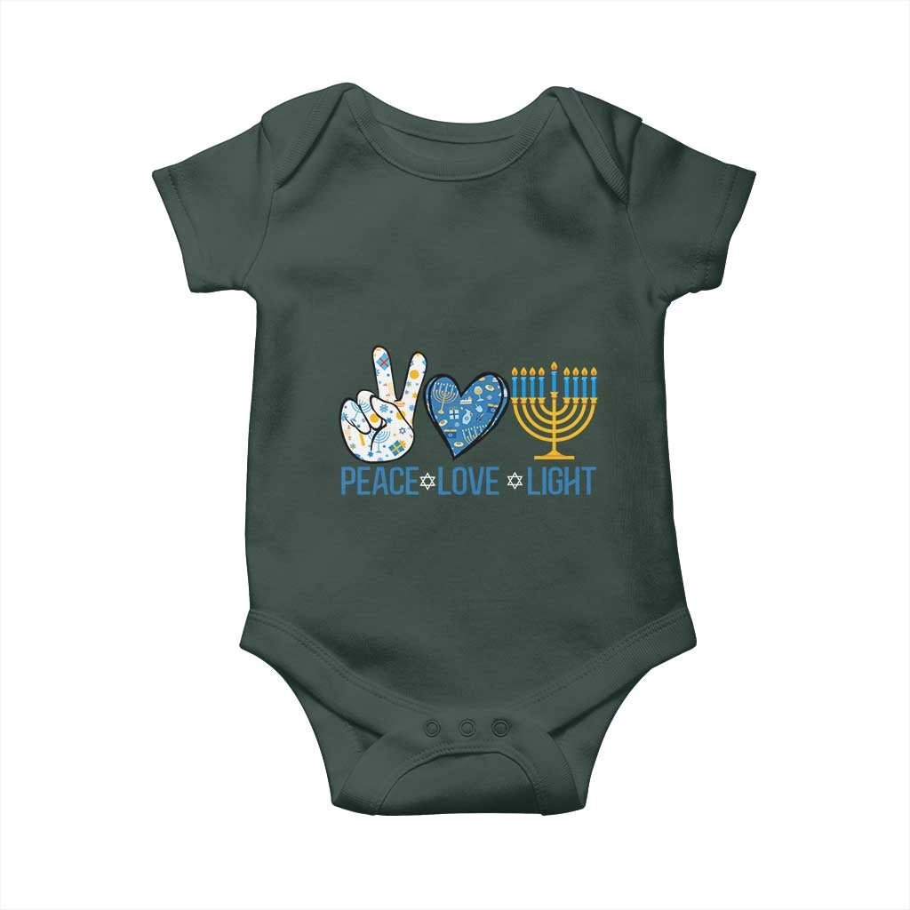 Hanukkah Baby Onesie Peace Love Light Chanukah Jewish David Star TS11 Print Your Wear