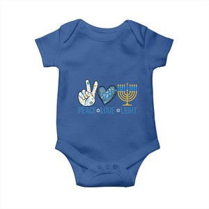 Hanukkah Baby Onesie Peace Love Light Chanukah Jewish David Star TS11 Royal Blue Print Your Wear