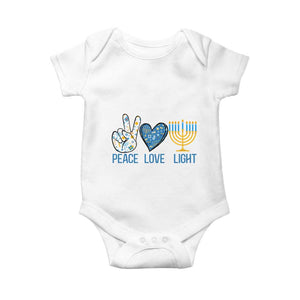 Hanukkah Baby Onesie Peace Love Light Chanukah Jewish David Star TS11 White Print Your Wear
