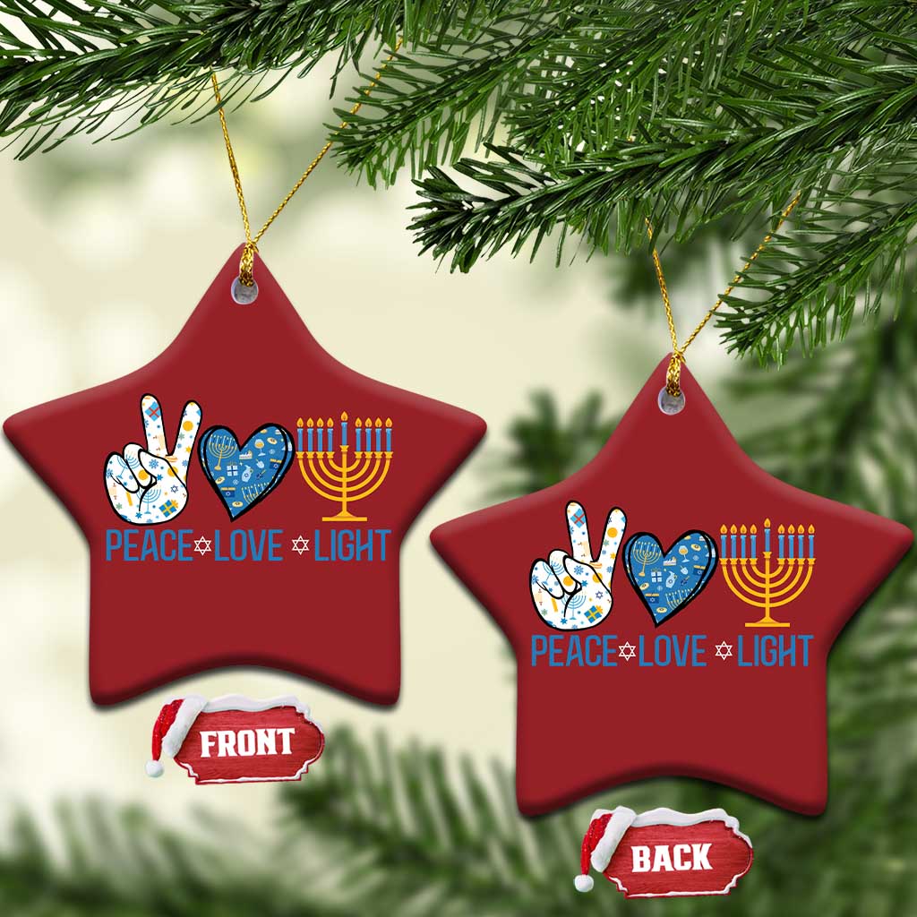 Hanukkah Christmas Ornament Peace Love Light Chanukah Jewish David Star TS11 Star Red Print Your Wear