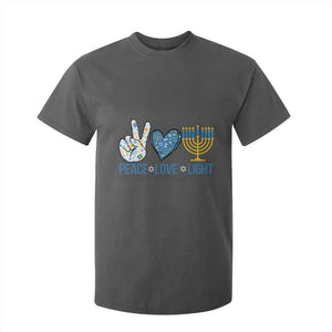 Hanukkah T Shirt For Kid Peace Love Light Chanukah Jewish David Star TS11 Dark Heather Print Your Wear