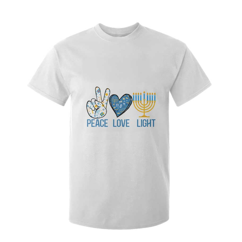 Hanukkah T Shirt For Kid Peace Love Light Chanukah Jewish David Star TS11 White Print Your Wear