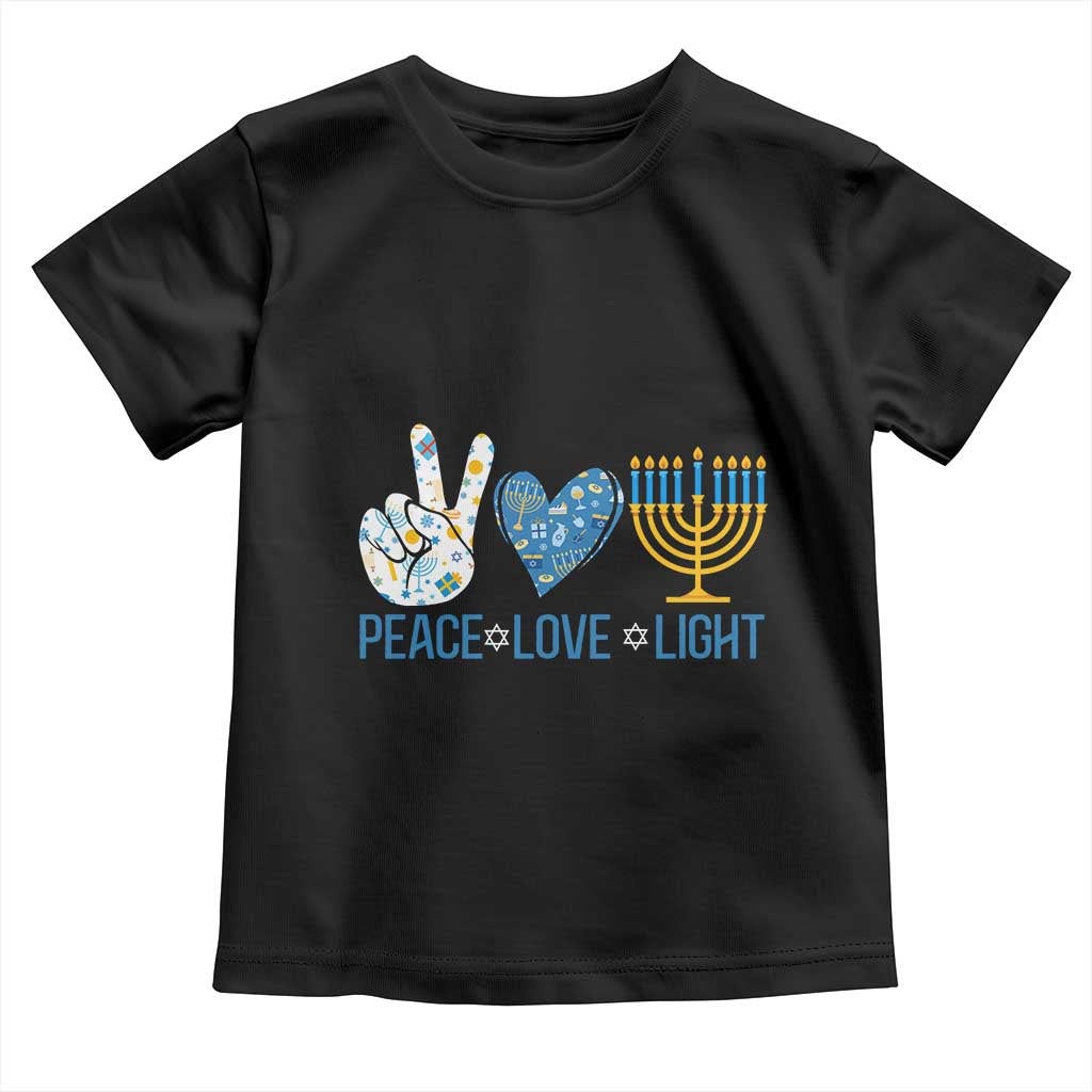 Hanukkah Toddler T Shirt Peace Love Light Chanukah Jewish David Star TS11 Black Print Your Wear