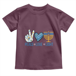 Hanukkah Toddler T Shirt Peace Love Light Chanukah Jewish David Star TS11 Maroon Print Your Wear