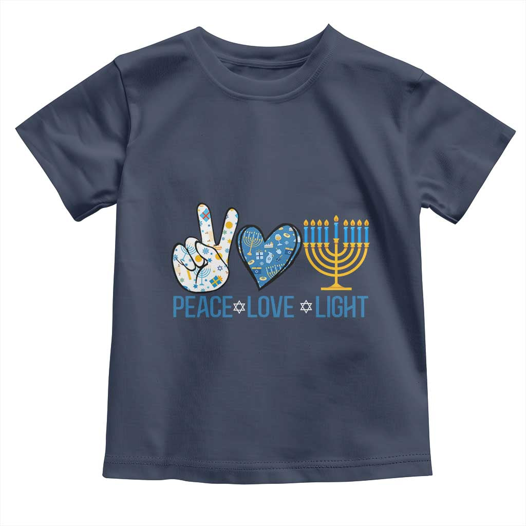 Hanukkah Toddler T Shirt Peace Love Light Chanukah Jewish David Star TS11 Navy Print Your Wear