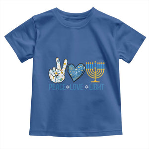 Hanukkah Toddler T Shirt Peace Love Light Chanukah Jewish David Star TS11 Royal Blue Print Your Wear