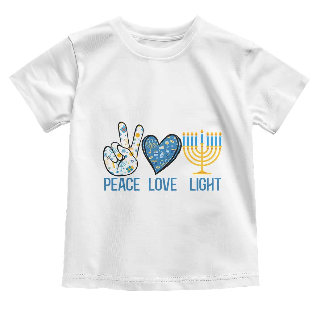Hanukkah Toddler T Shirt Peace Love Light Chanukah Jewish David Star TS11 White Print Your Wear