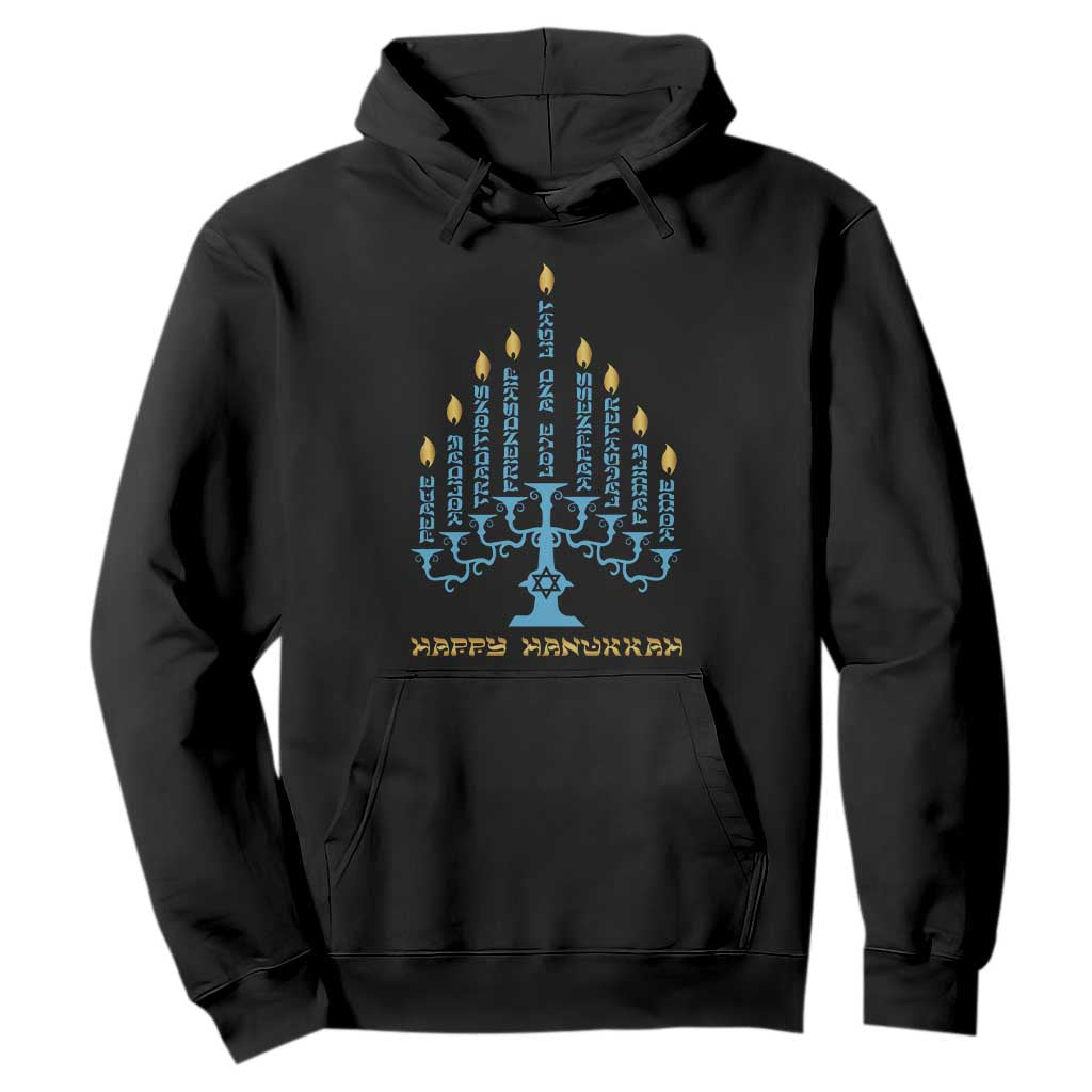 Happy Hanukkah Menorah Chanukah Jewish Holiday Hoodie TS11 Black Print Your Wear